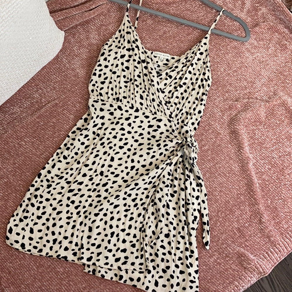 Moon River cheetah wrap dress